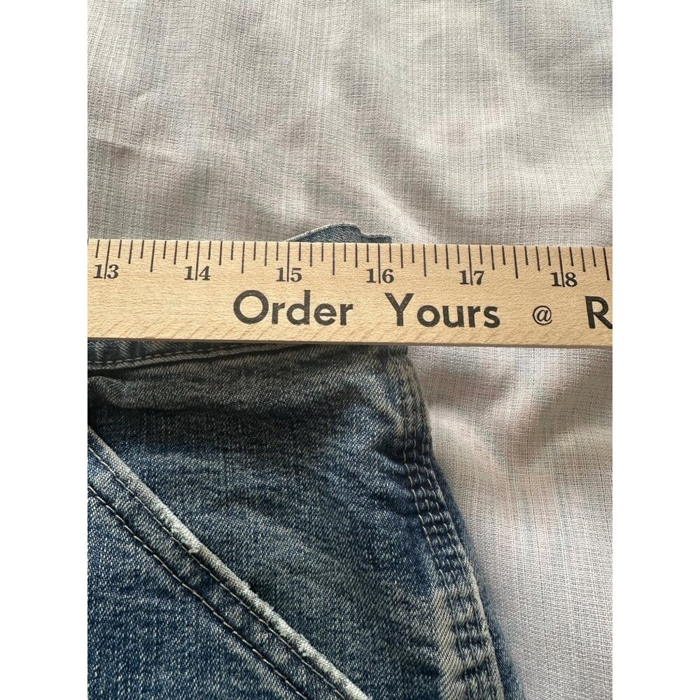 Authentic Issue Thrashed Wrangler Mens Relaxed Denim Carpenter Jeans SZ 32x34 - Picture 15 of 16